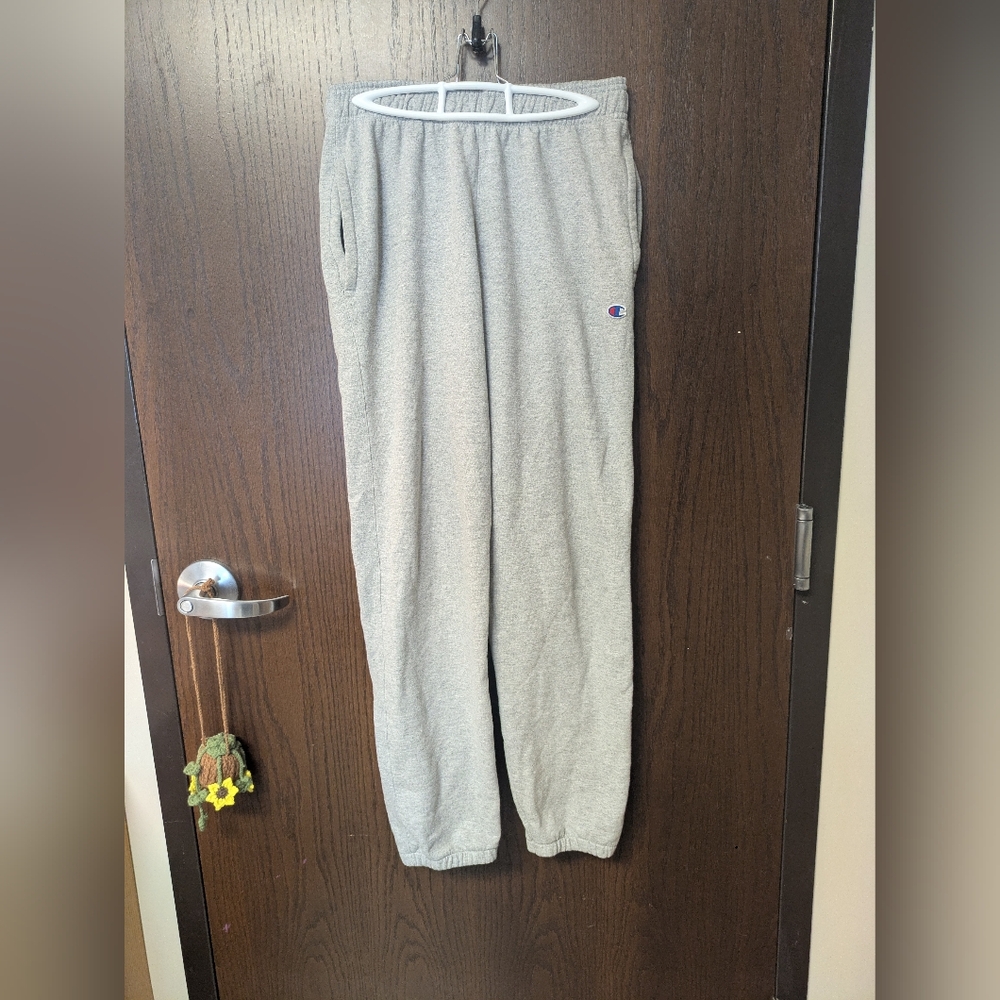 Champion Unisex Joggers Gray Size Medium Cotton High Waisted